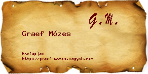 Graef Mózes névjegykártya